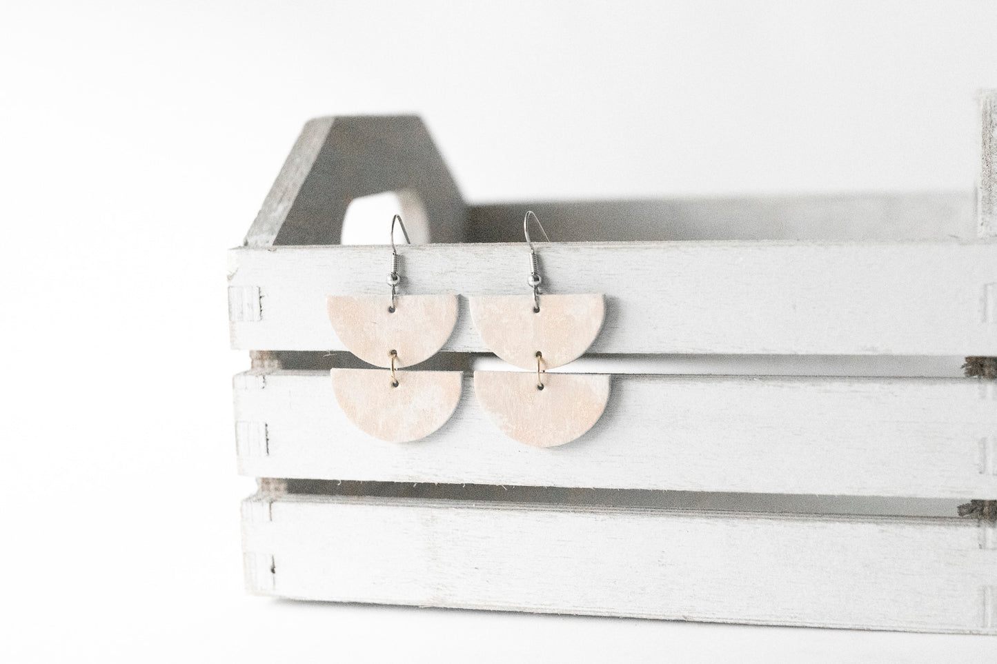 Leather Earrings / Demi Luna / Summer Opal