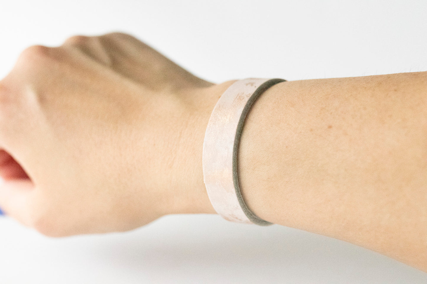 Leather Bracelet / Skinny Slim Cuff / Summer Opal