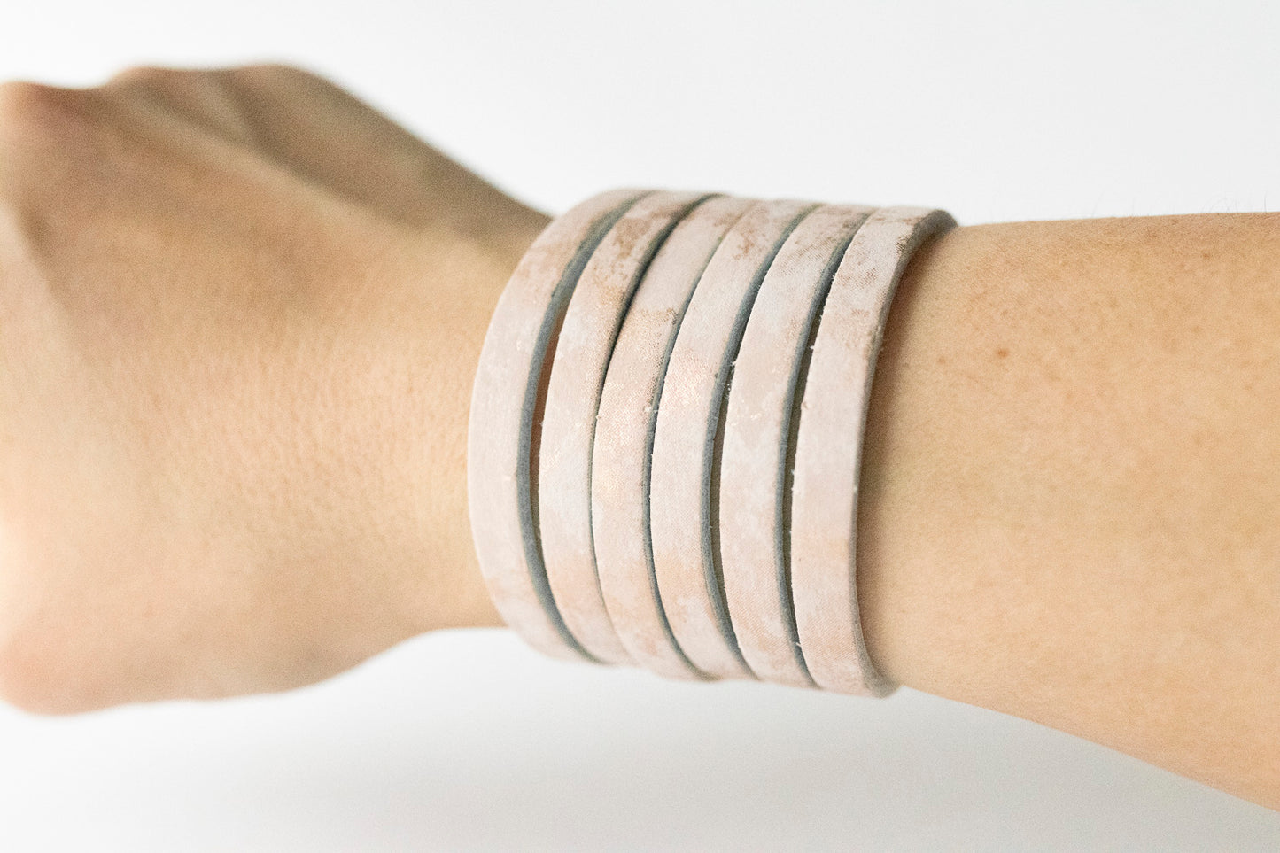 Leather Bracelet / Original Sliced Cuff / Summer Opal