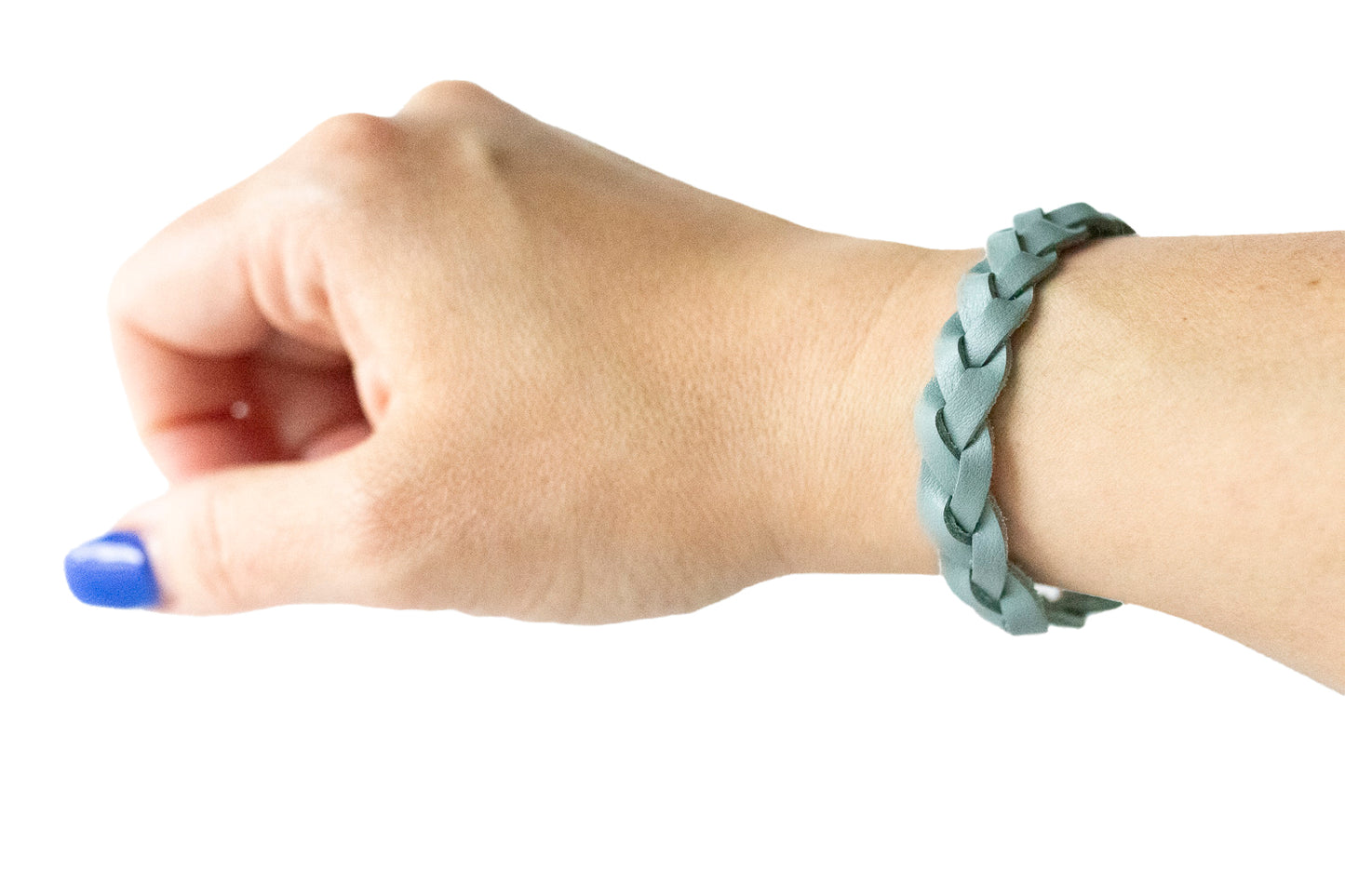 Braided Leather Bracelet / Big Sky Blue