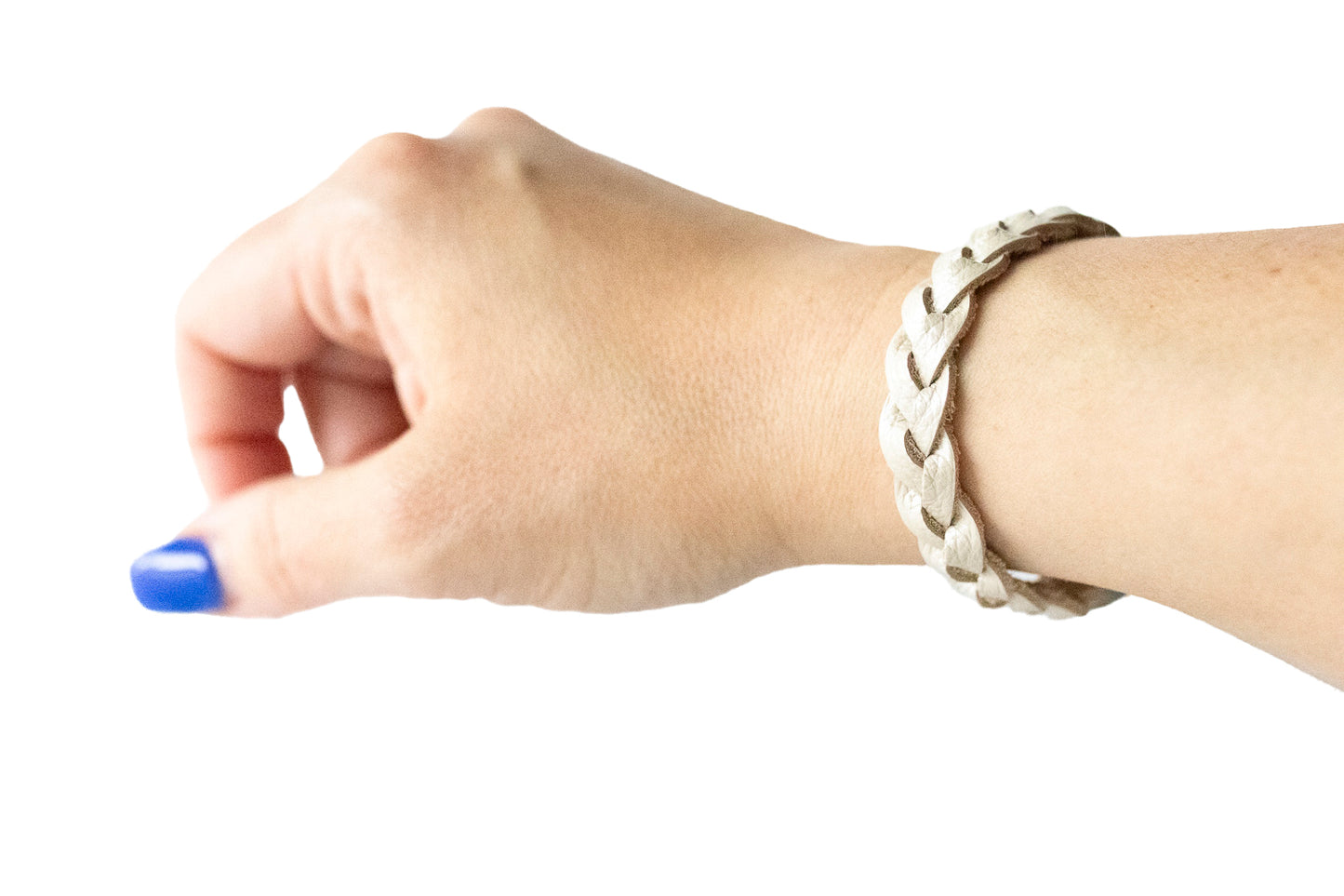 Leather Bracelet / Ice White Shimmer