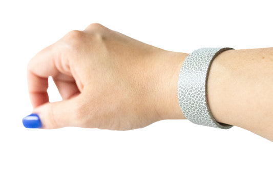 Leather Bracelet / Slim Cuff / Silver Fox