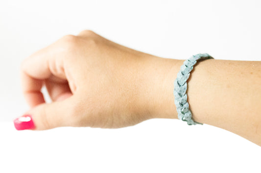 Braided Leather Bracelet / Poolside Sparkle