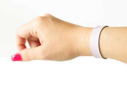Leather Bracelet / Skinny Slim Cuff / Lilac Purple