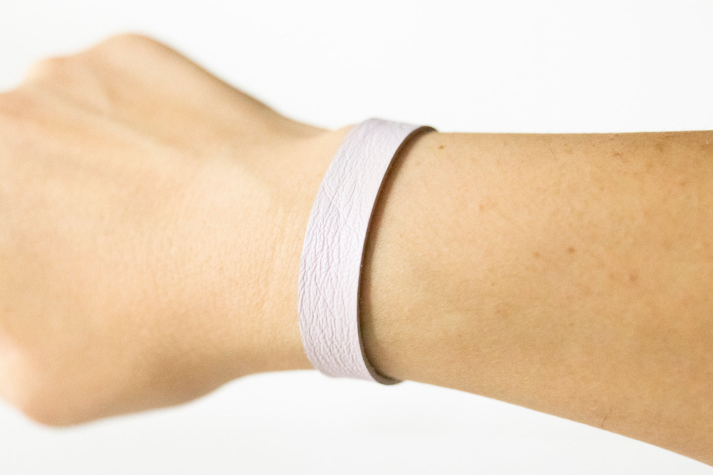 Leather Bracelet / Skinny Slim Cuff / Lilac Purple