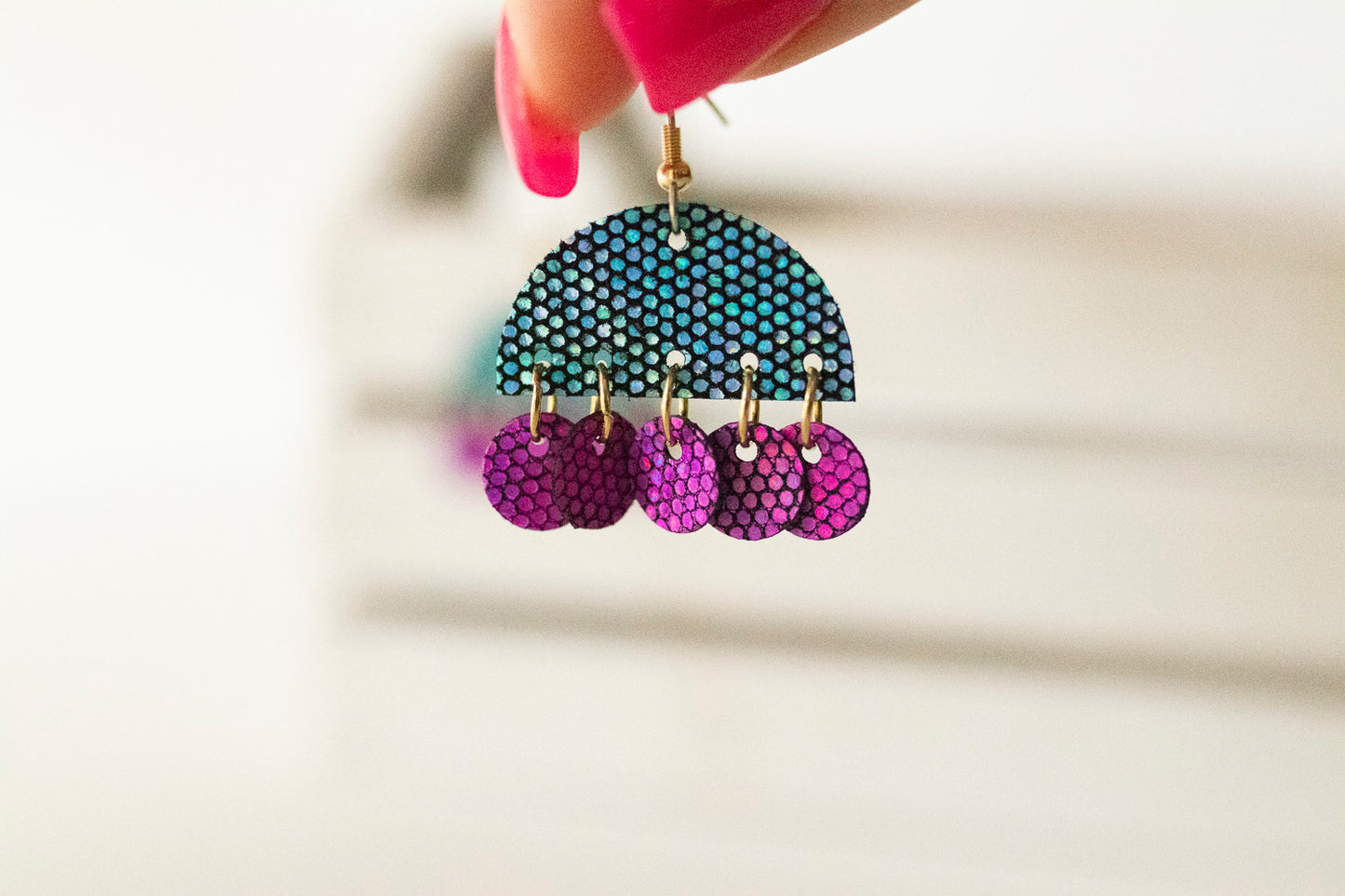 Leather Earrings / Isabella / Bright Sparkles