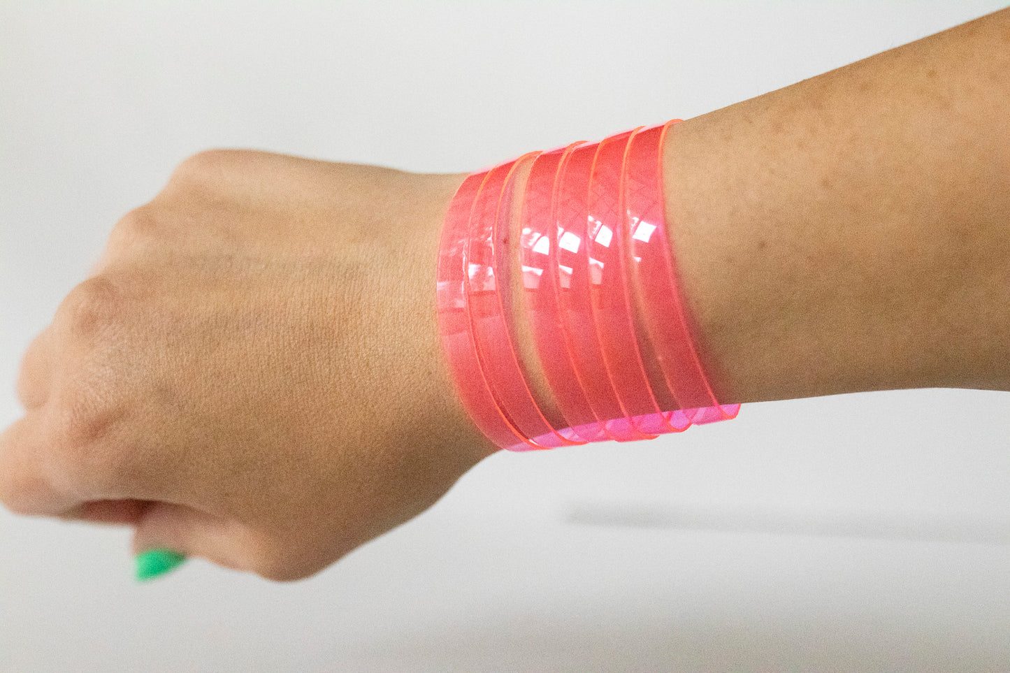 Leather Bracelet / Original Sliced Cuff / Dragon Fruit Jelly