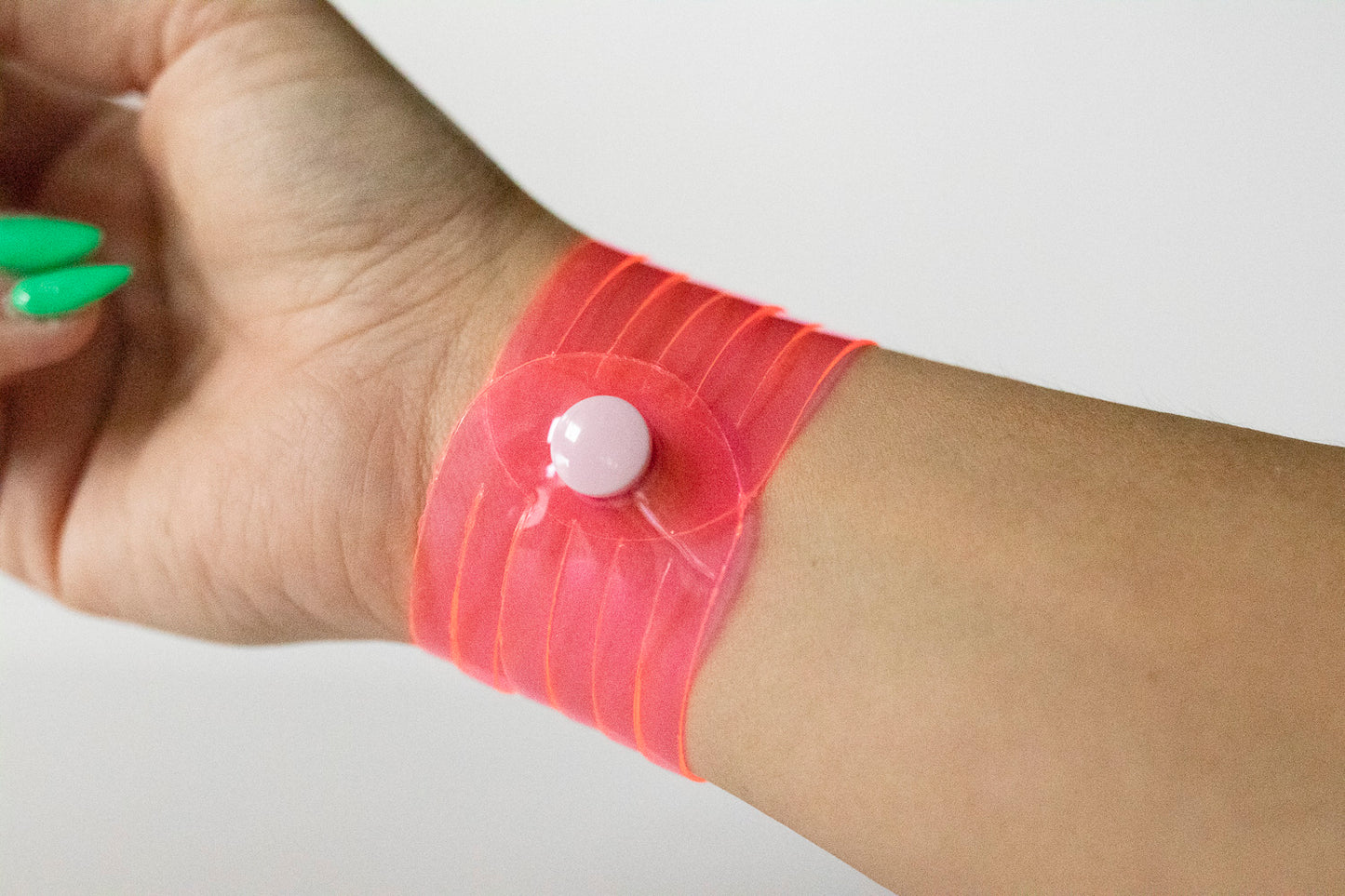 Leather Bracelet / Original Sliced Cuff / Dragon Fruit Jelly
