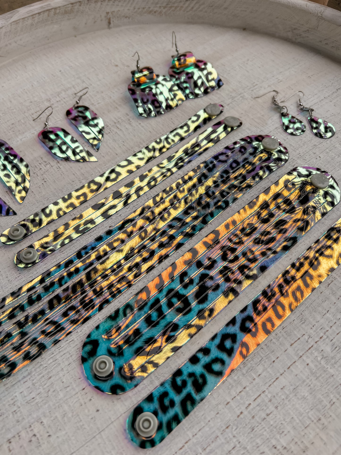 Leather Earrings / Fringies / Party Animal Jelly