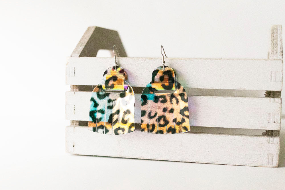 Leather Earrings / Fringies / Party Animal Jelly