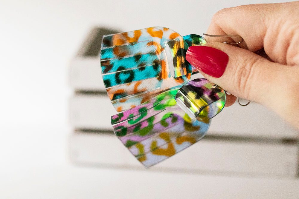 Leather Earrings / Fringies / Party Animal Jelly