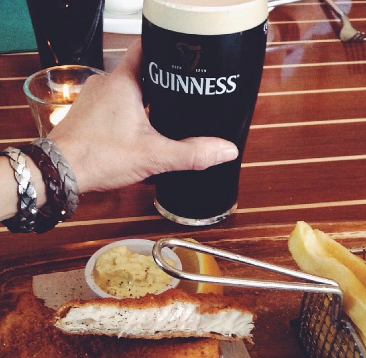 Braided Leather Bracelet / Latte Shimmer