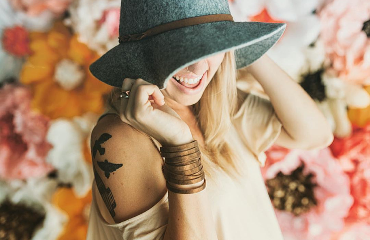 Leather Bracelet / Original Sliced Wrap Cuff / Autumn Blaze