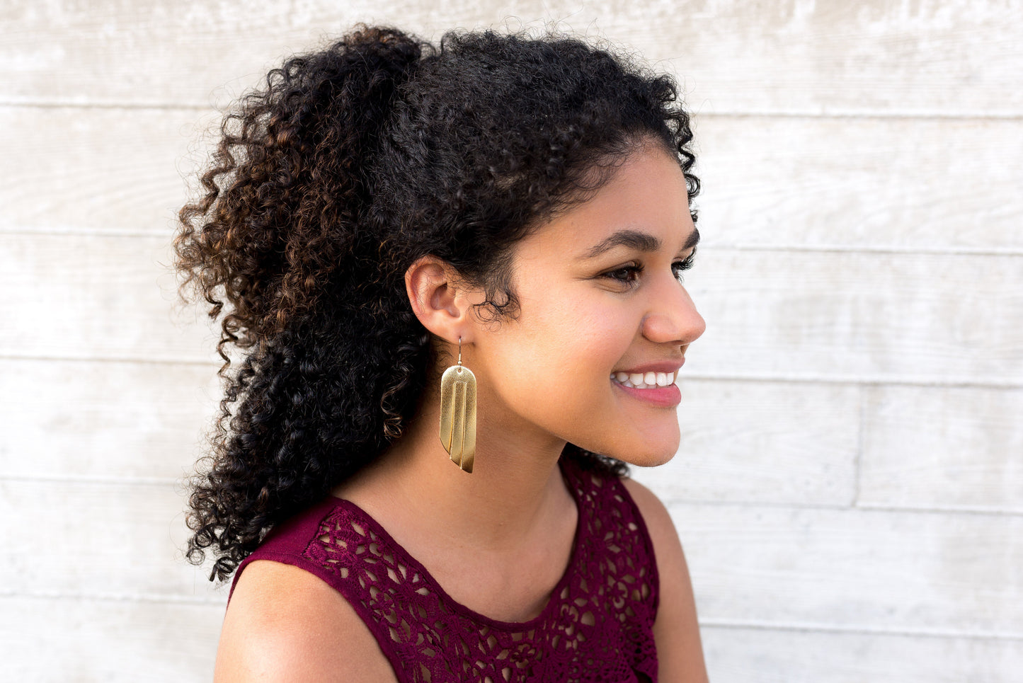 Leather Earrings / Fringe / Spiced Cider Cork