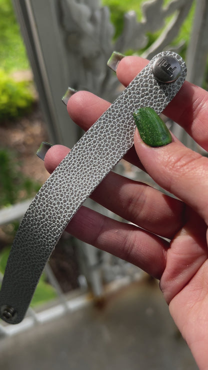 Leather Bracelet / Original Sliced Wrap Cuff / Silver Fox