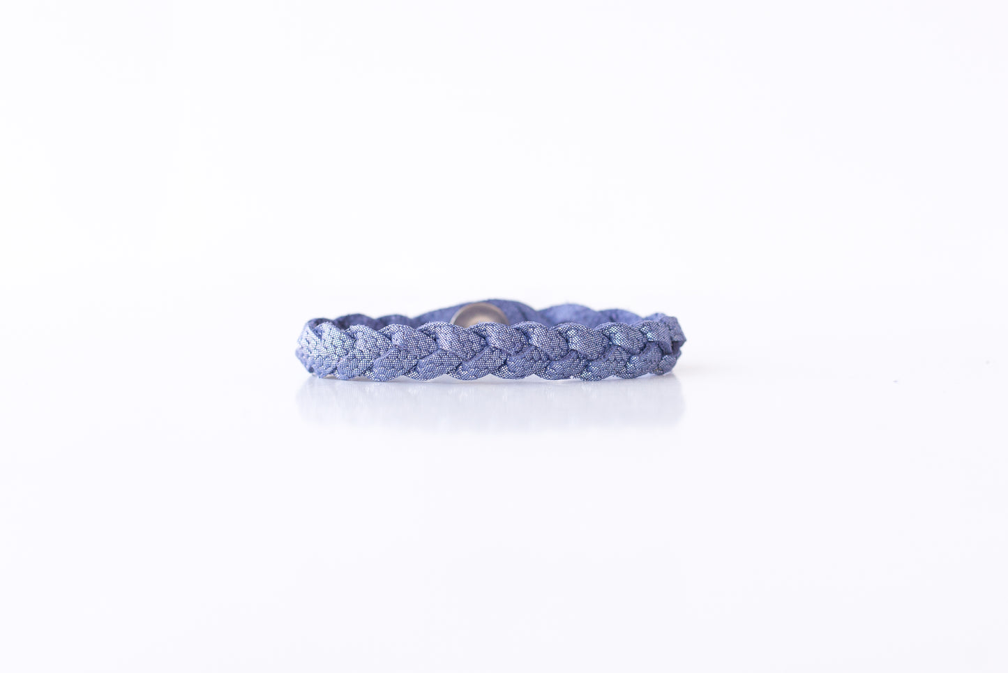 Braided Leather Bracelet / Periwinkle Shimmer