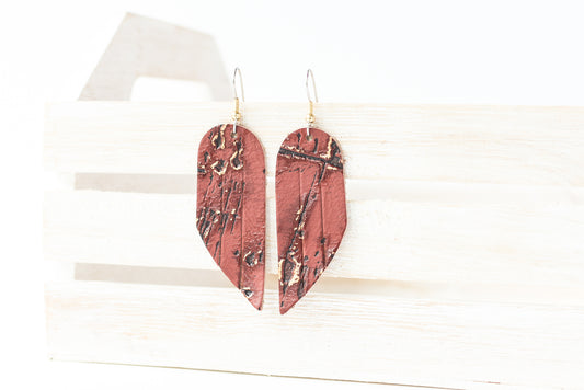 Leather Earrings / Mini Fringe / Driftwood Oxide