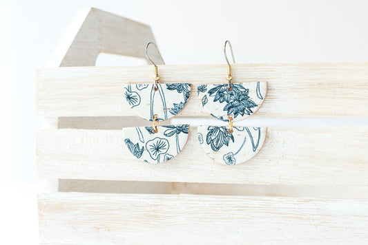 Leather Earrings / Demi Luna / Flourishing Cork