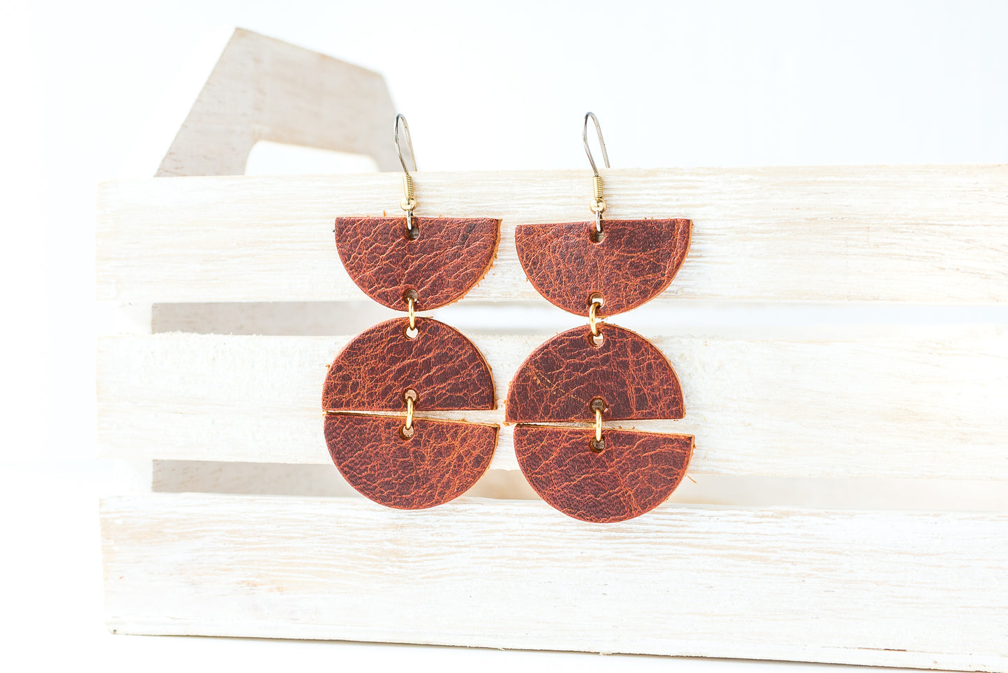 Leather Earrings / Mila / Copper Cowboy