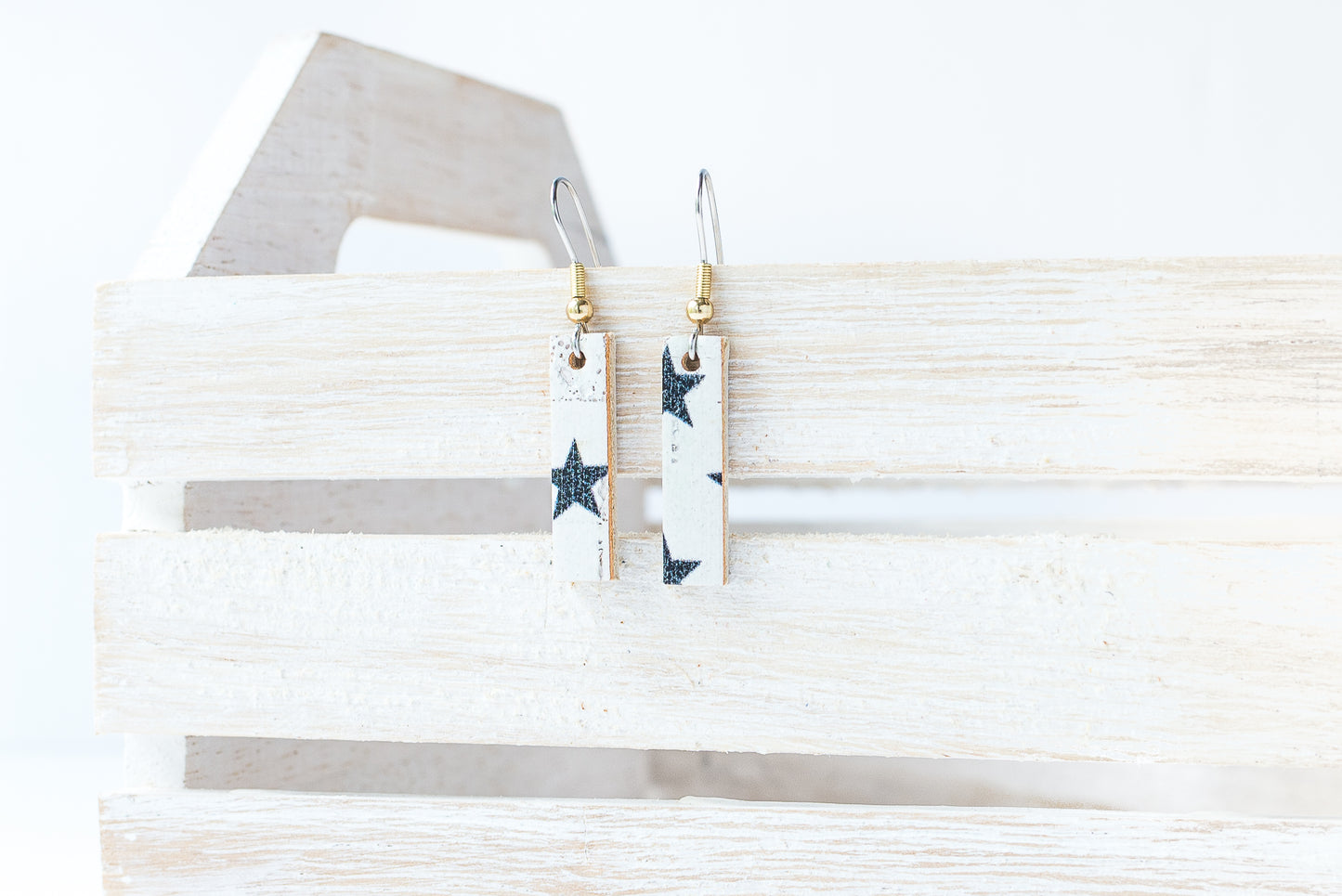 Leather Earrings / Simple Tiny / Starstruck Cork
