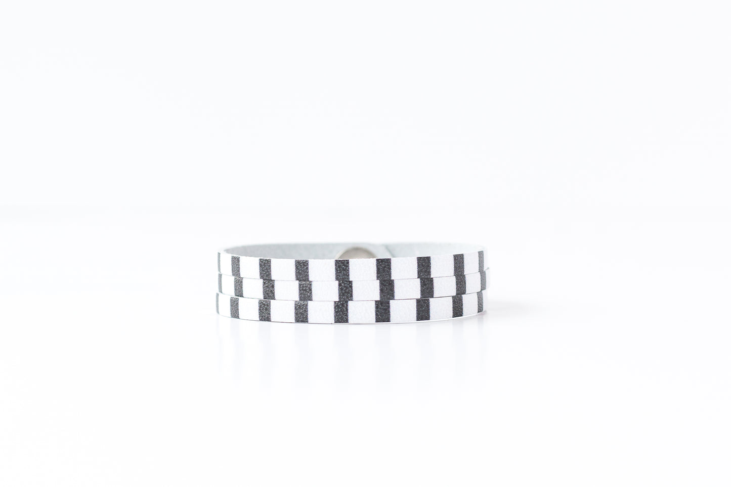 Leather Bracelet / Ultra Skinny Sliced Cuff / Striped