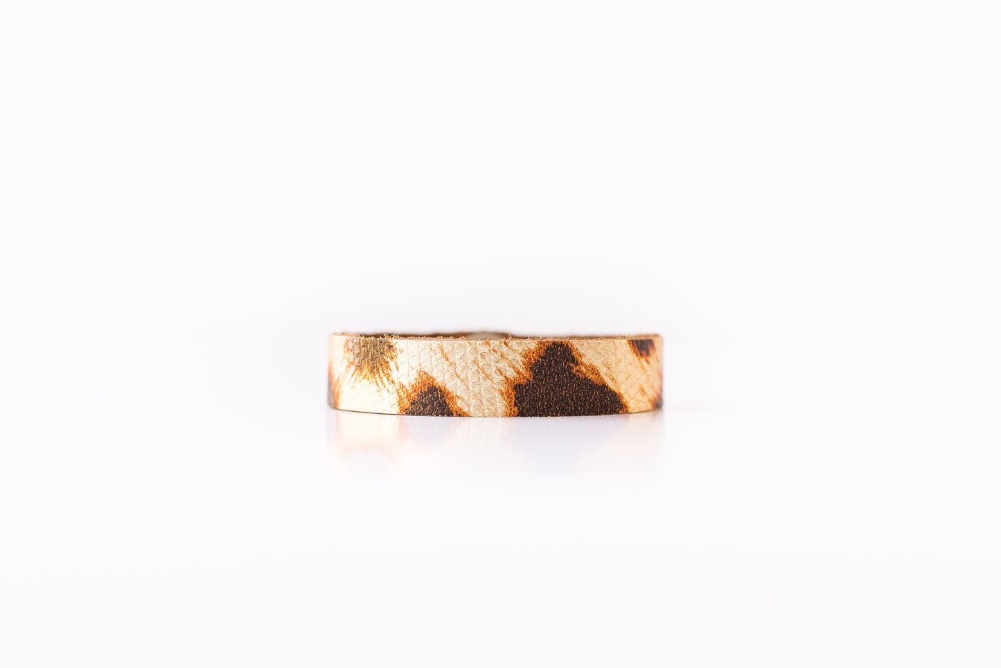 Leather Bracelet / Skinny Slim Cuff / Shimmer Big Cat