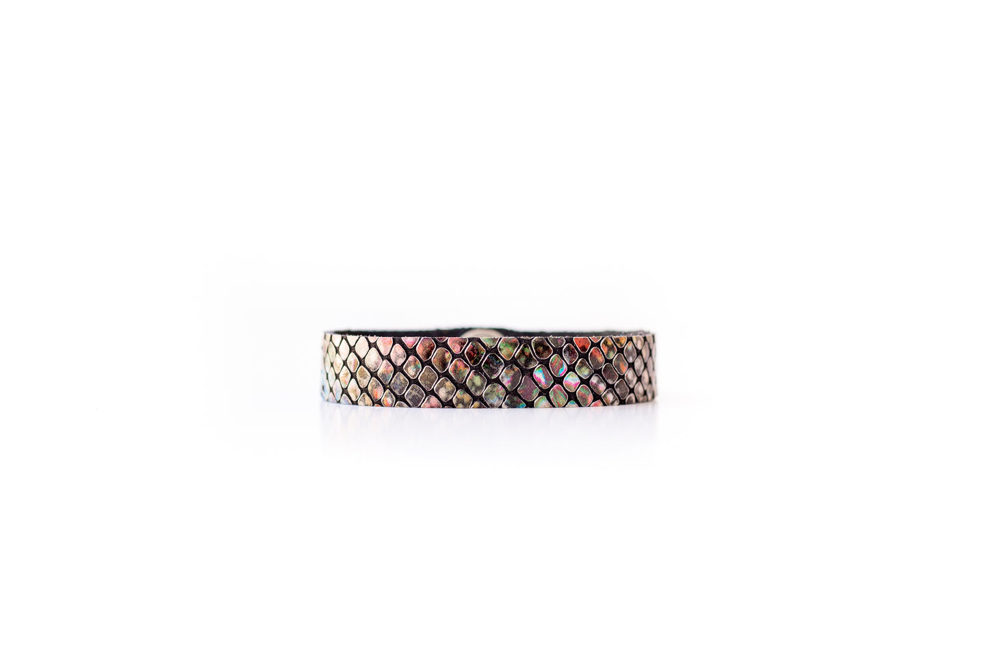 Leather Bracelet / Skinny Slim Cuff / Prism Snake