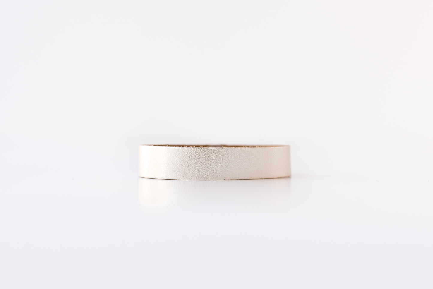 Leather Bracelet / Skinny Slim Cuff / Metallic Platinum