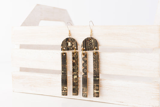 Leather Earrings / Sunrays / Egyptian Cork