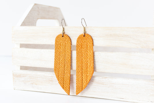 Leather Earrings / Fringe / Autumn Blaze