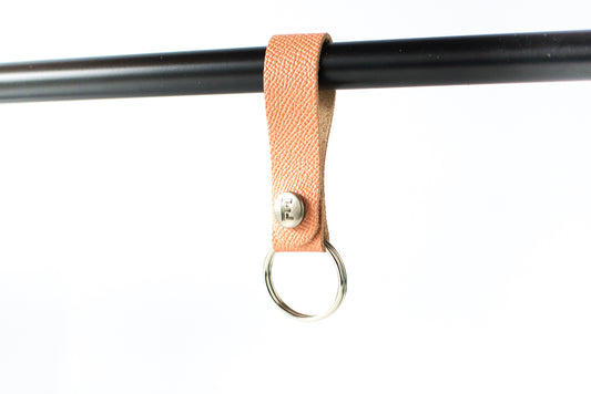 Leather Keychain / Snap Loop / Coral Sands