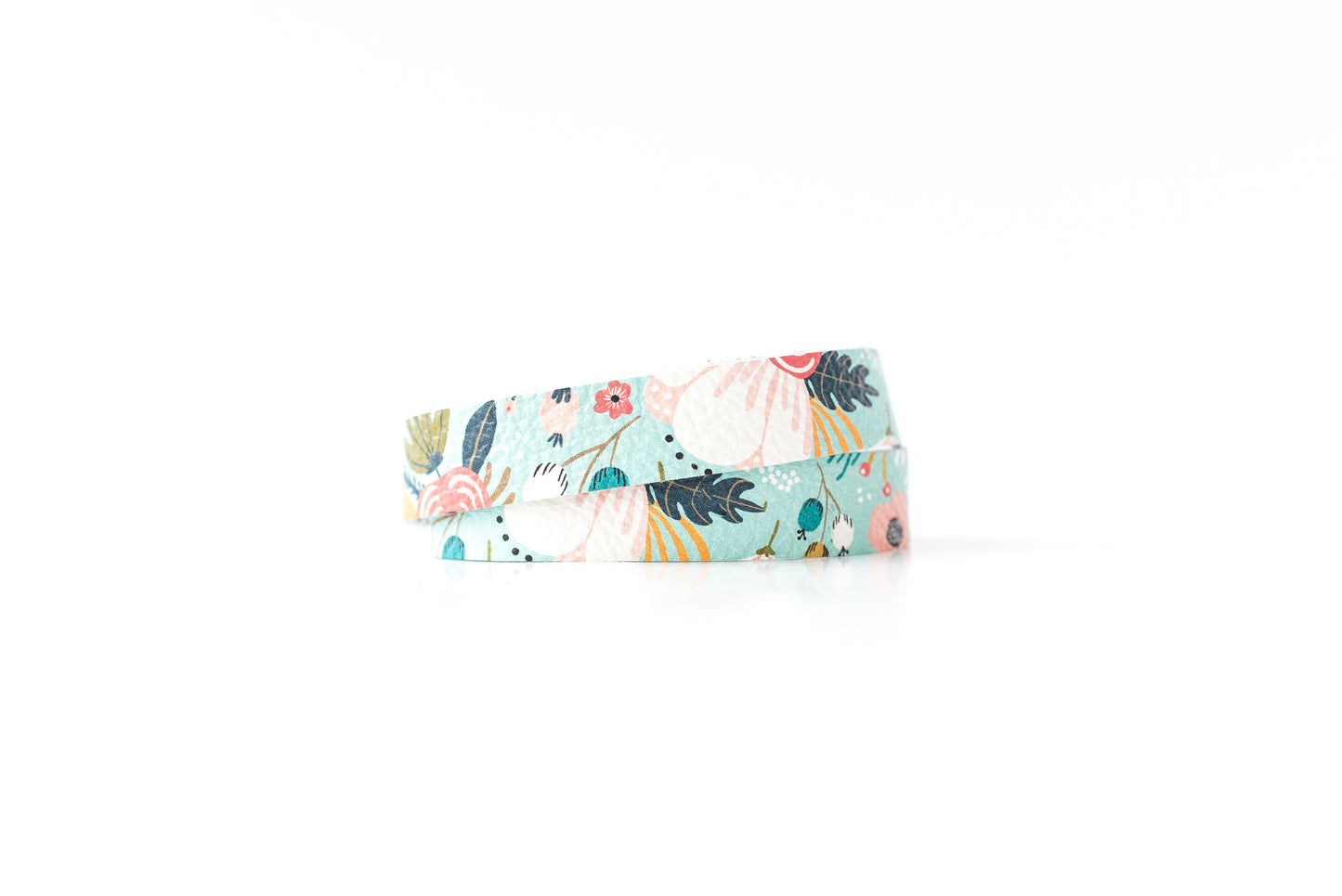 Leather Bracelet / Slim Wrap Cuff / Spring Bouquet