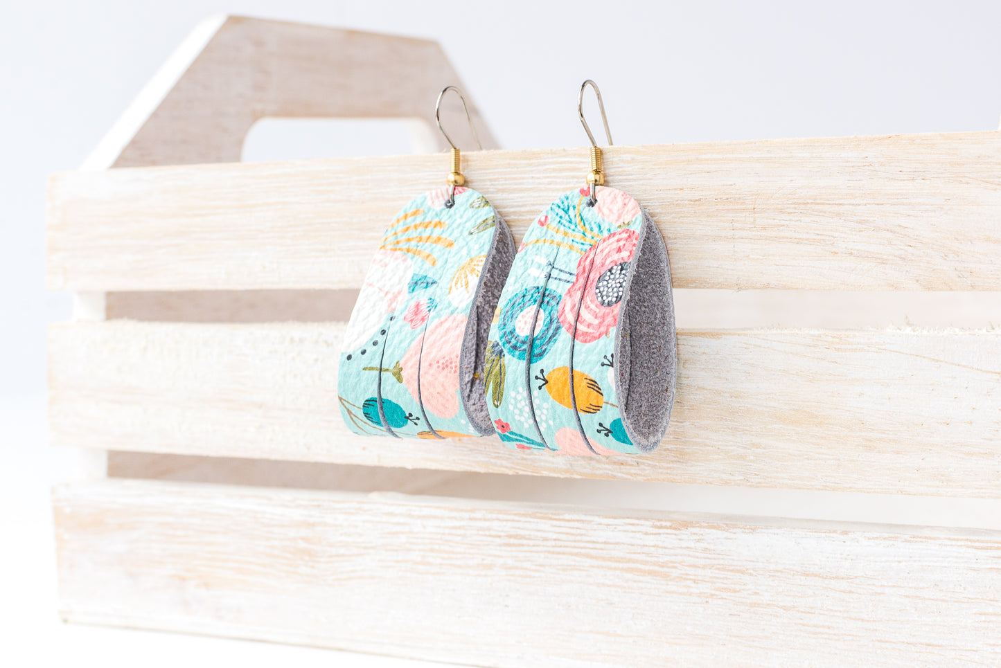 Leather Earrings / Mini Sliced / Spring Bouquet