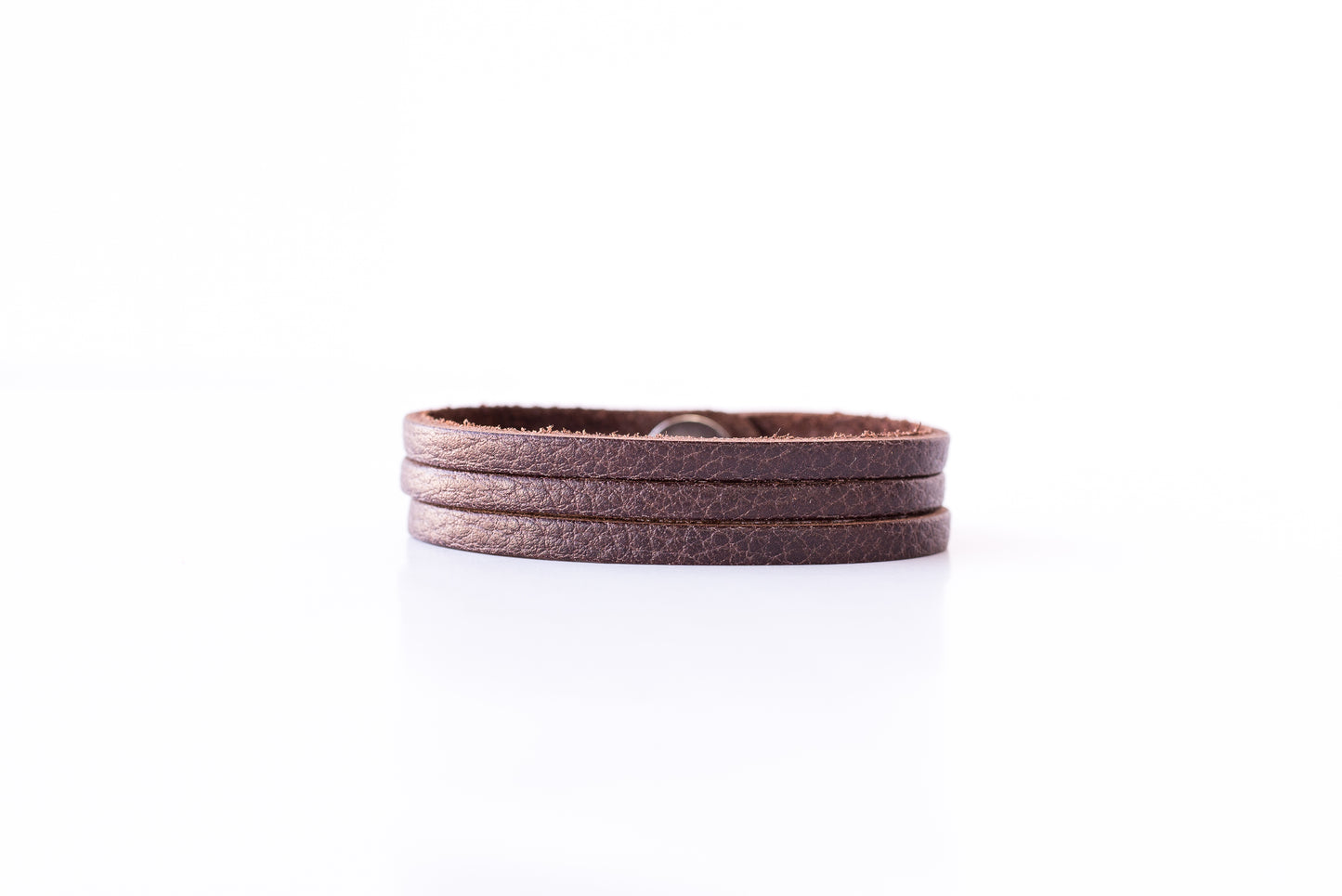 Leather Bracelet / Ultra Skinny Sliced Cuff / Chocolate Brown