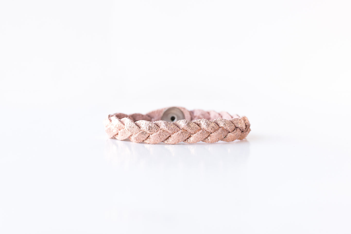 Braided Leather Bracelet / Rosegold