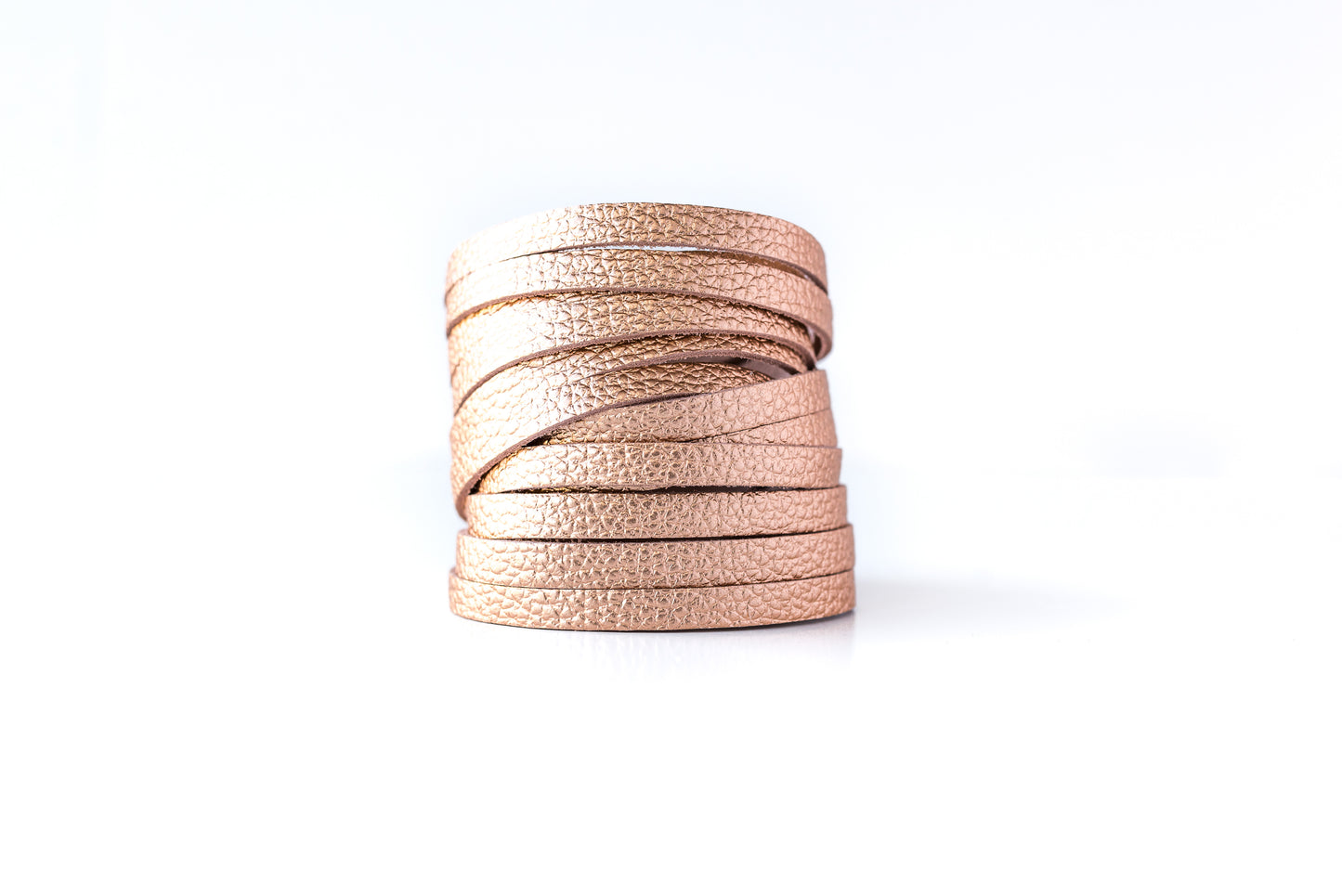 Leather Bracelet / Original Sliced Wrap Cuff / Soft Copper