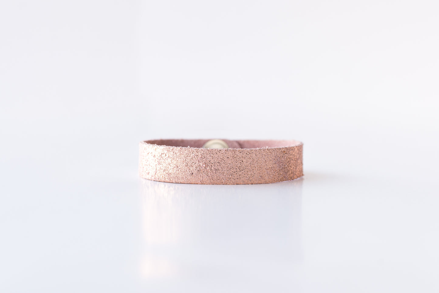 Leather Bracelet / Skinny Slim Cuff / Rosegold