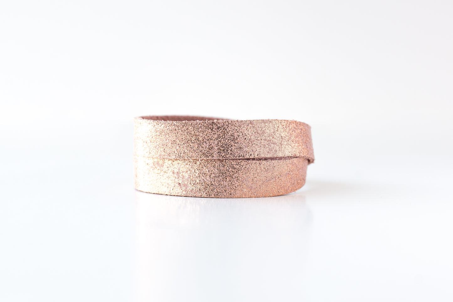 Leather Bracelet / Slim Wrap Cuff / Rosegold