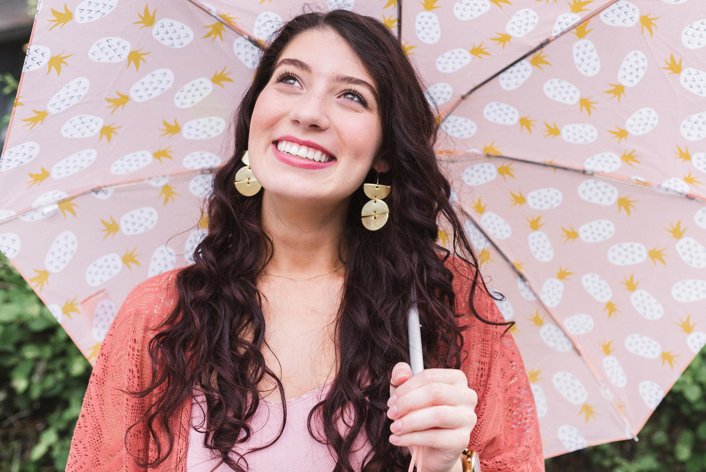 Leather Earrings / Mila / Metallic Gold