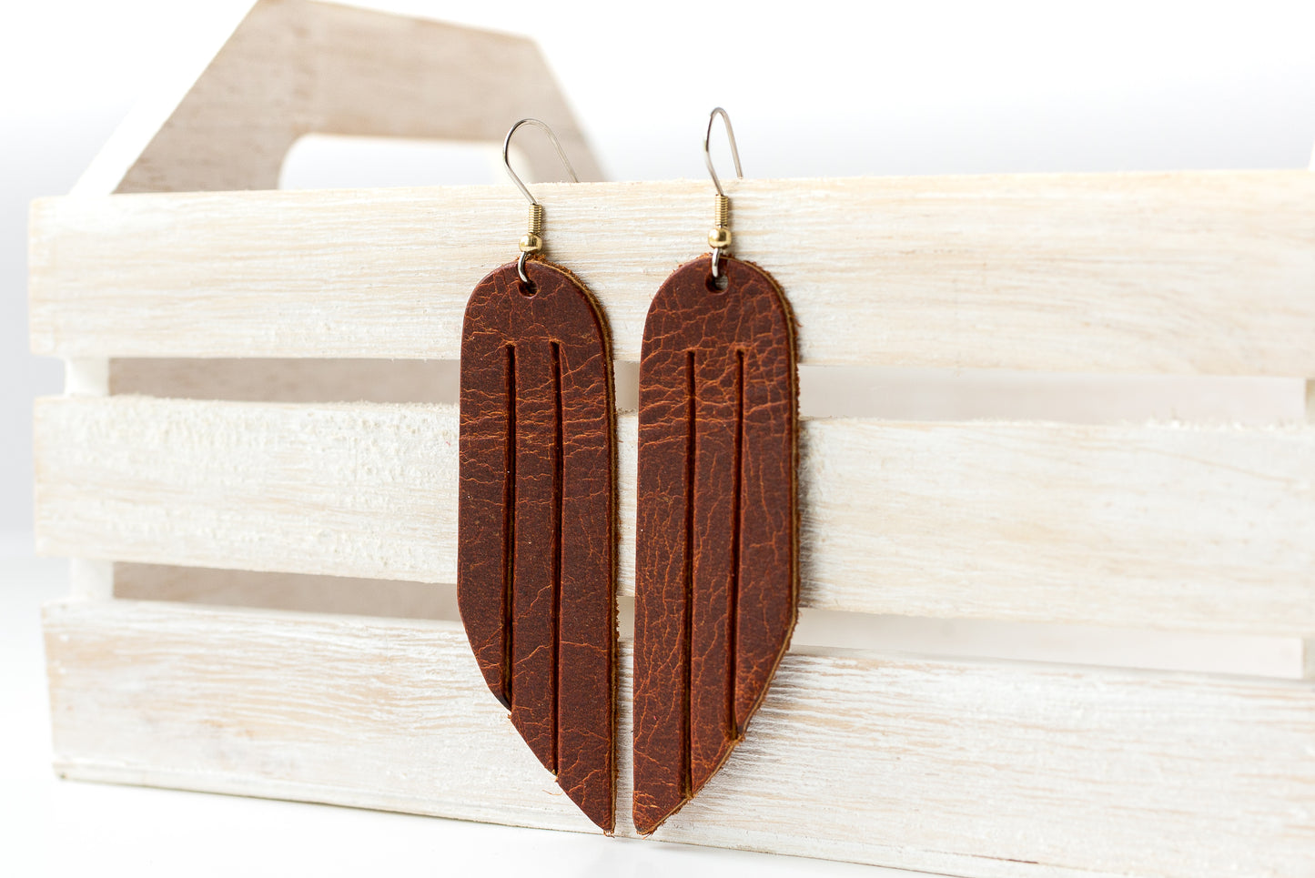 Leather Earrings / Fringe / Copper Cowboy