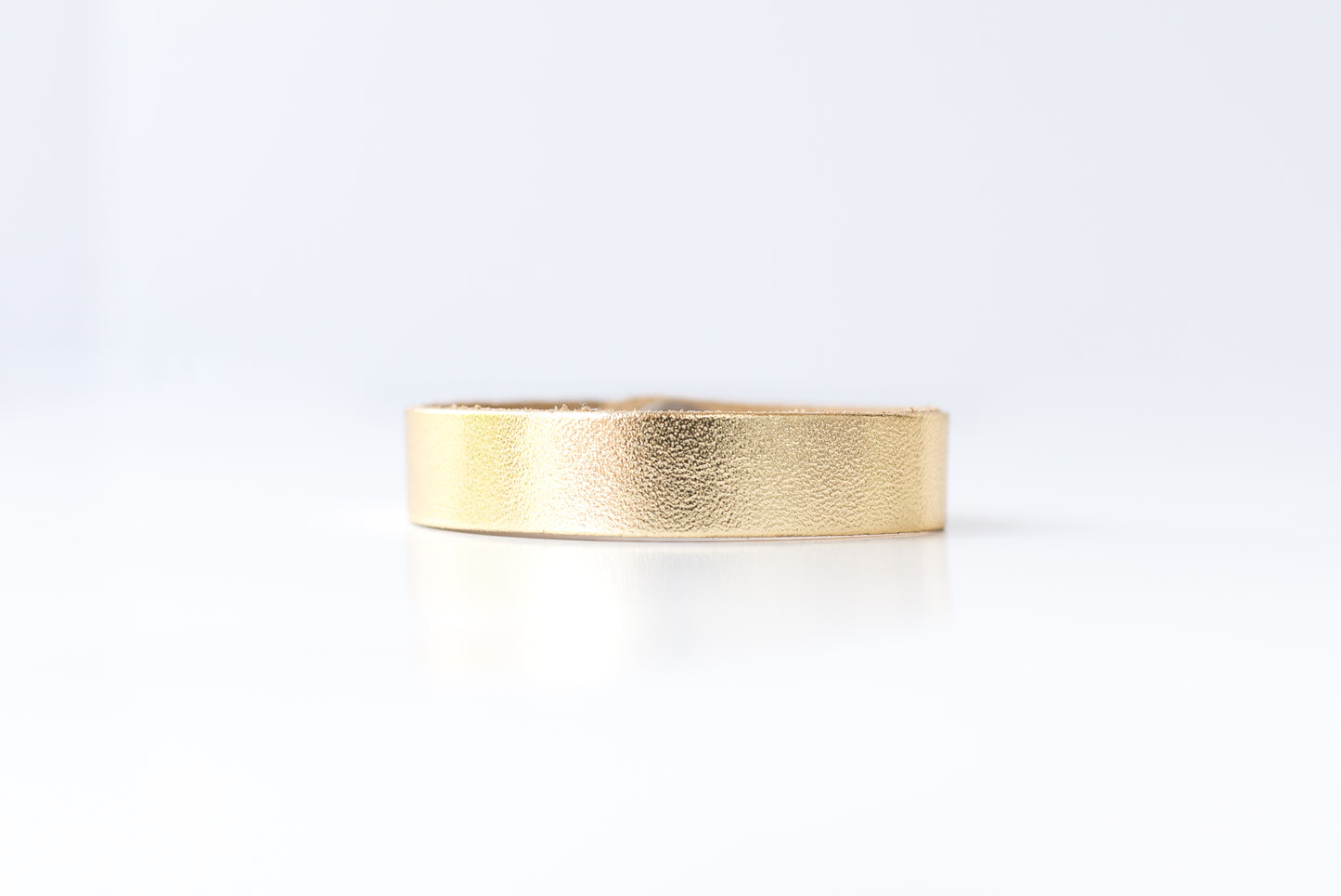 Leather Bracelet / Skinny Slim Cuff / Metallic Gold