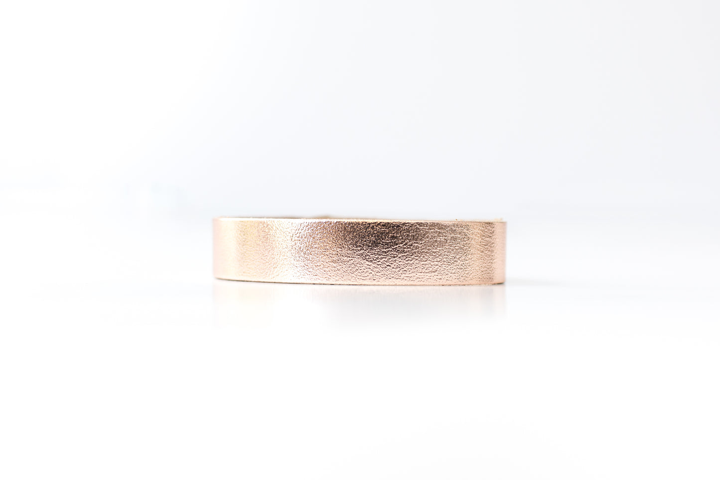 Leather Bracelet / Skinny Slim Cuff / Metallic Rosegold