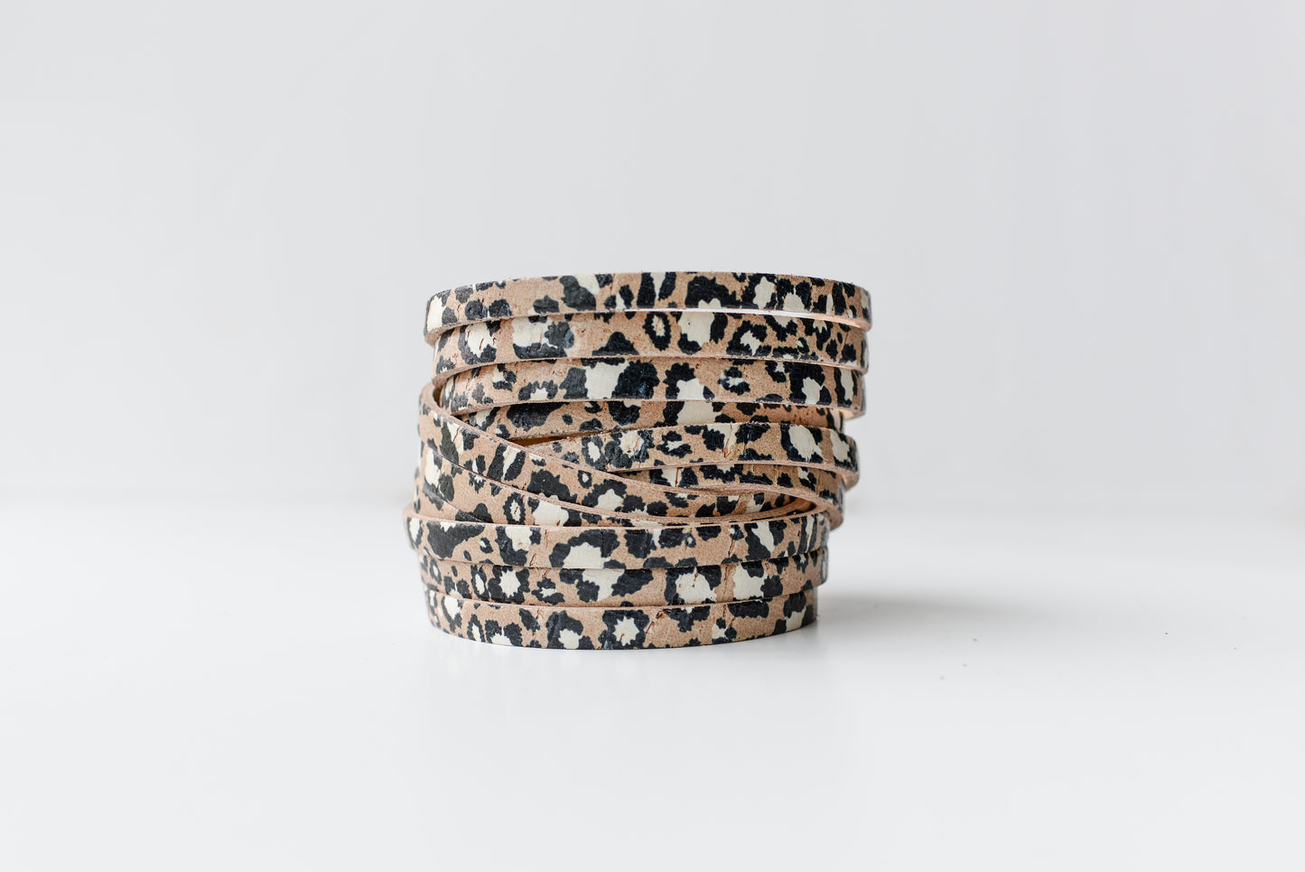 Leather Bracelet / Original Sliced Wrap Cuff / Wildcat Cork