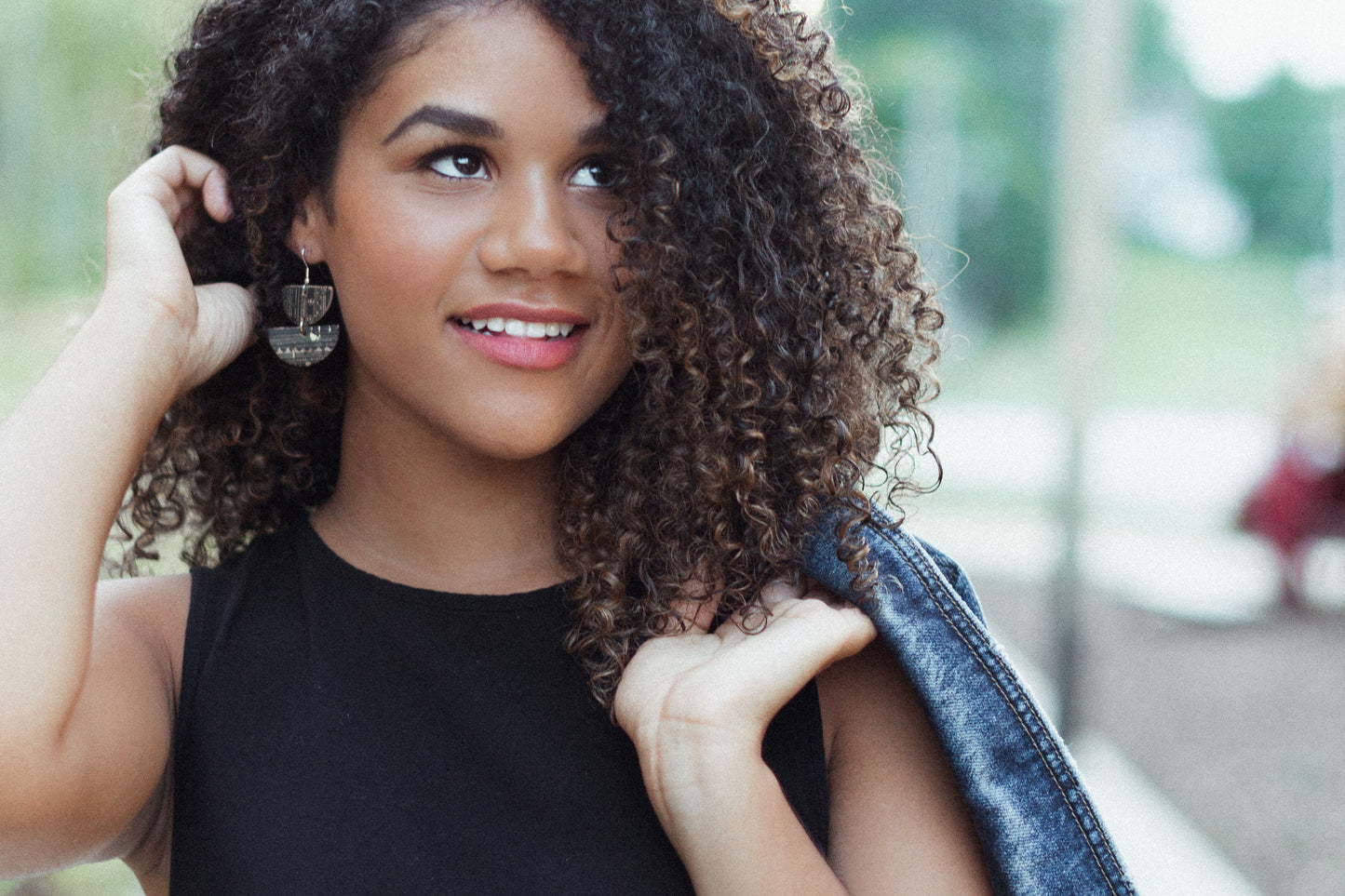 Leather Earrings / Demi Luna / Egyptian Cork
