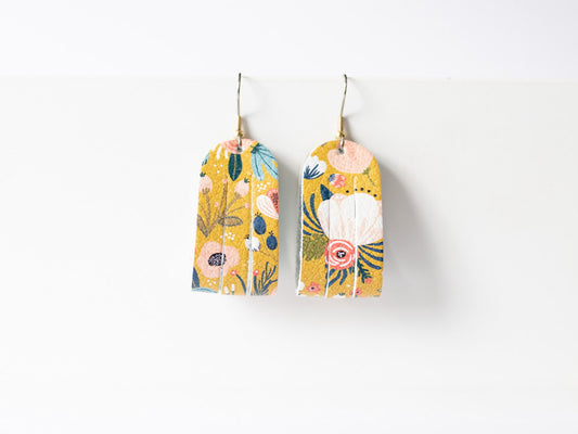 Leather Earrings / Mini Sliced / Fall Bouquet
