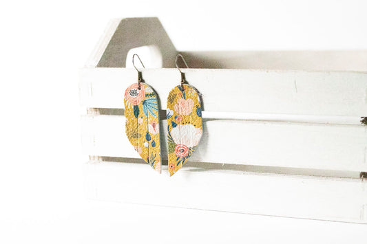 Leather Earrings / Mini Fringe / Fall Bouquet