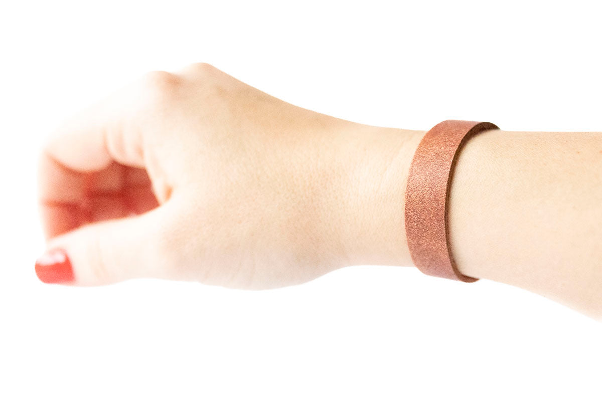 Leather Bracelet / Skinny Slim Cuff / Clay