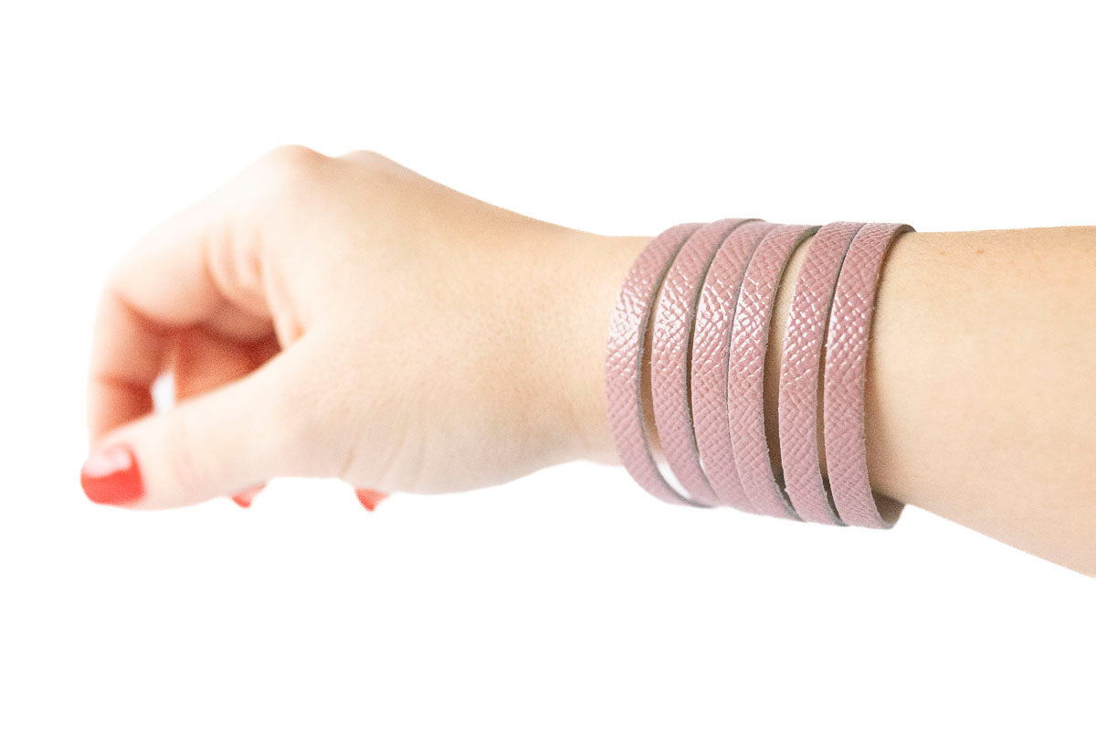 Leather Bracelet / Original Sliced Cuff / Desert Rose