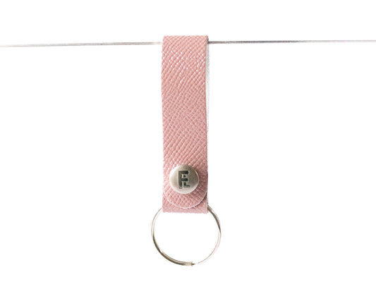 Leather Keychain / Snap Loop / Desert Rose
