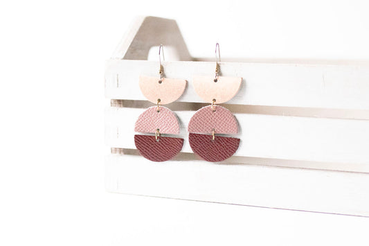 Leather Earrings / Mila / Desert Sunset